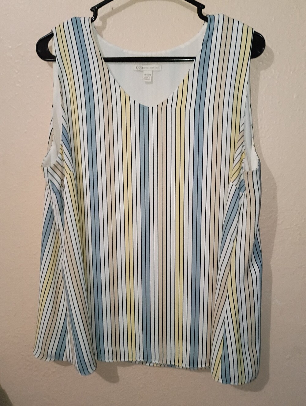 Cato Size 18/20 Striped Tank Top - Blue, Yellow, White